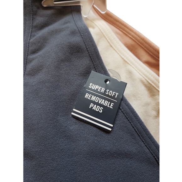 Nautica NWT T-Shirt Bras 3 pack Super Soft Removable Pads‎ Long line 2X - Picture 3 of 7